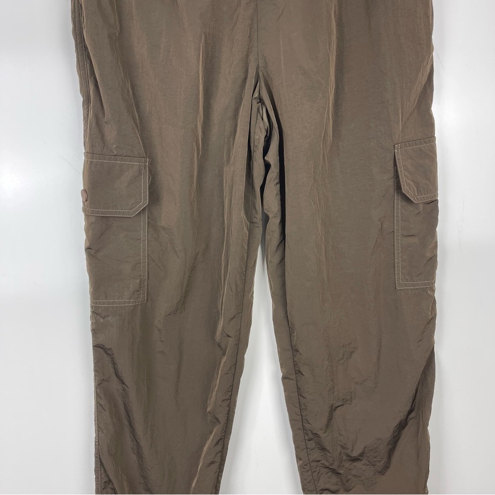 Good American Cargo Jogger Pants Nylon Mocha Brown Women's Size 1 Small Sporty - Picture 4 of 9